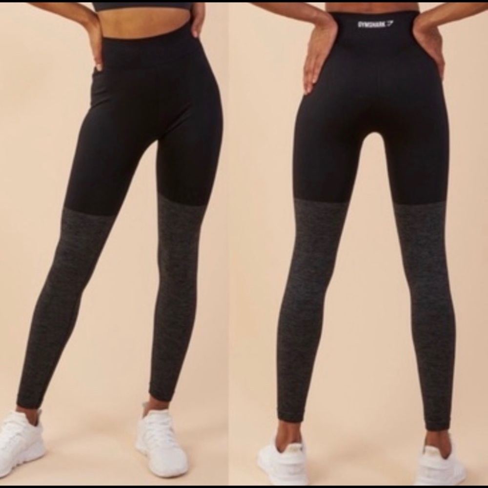 Gymshark Two Toned Leggings Black and Gray